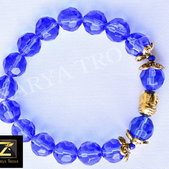 Blue Beaded Buddha Spiritual Bracelet - Picture 4 of 5
